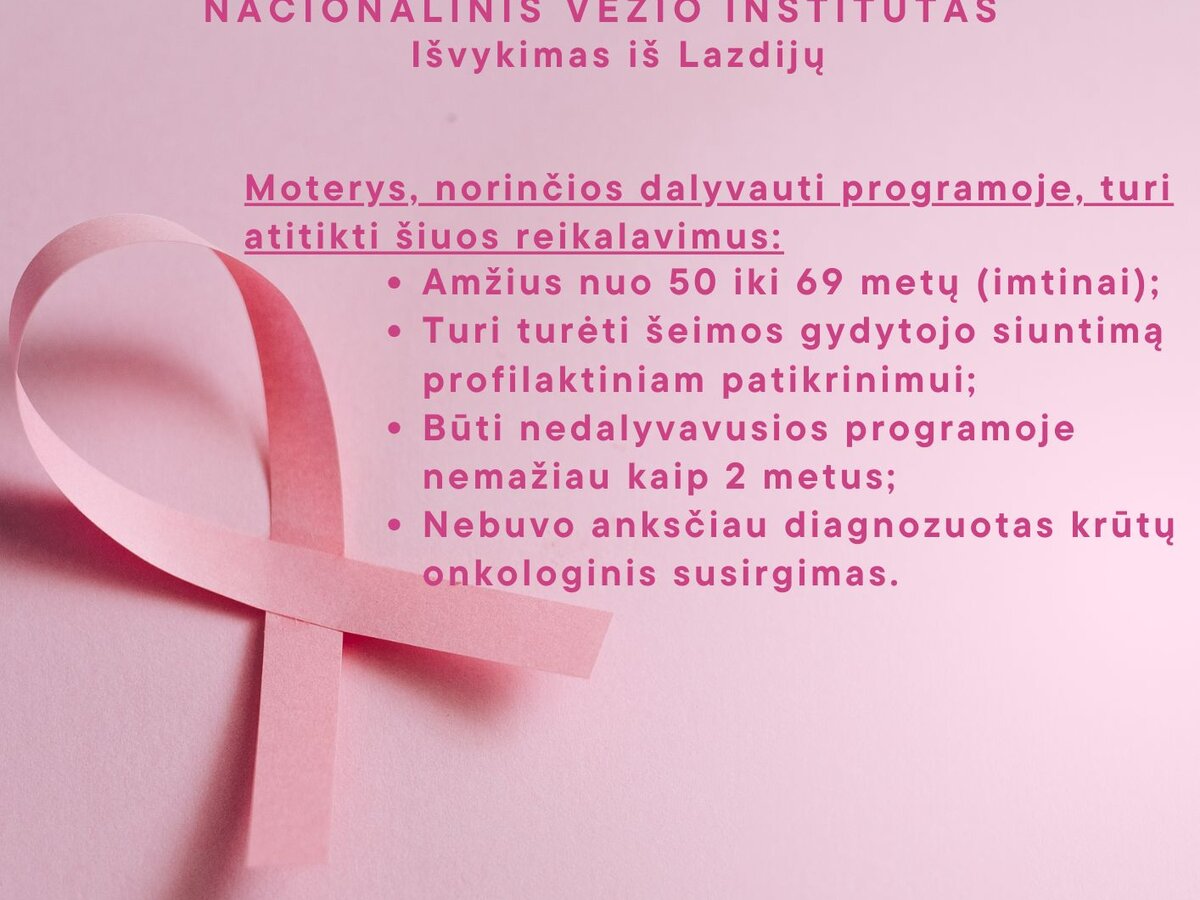 Lazdijų krašto moterims – galimybė pasitikrinti dėl krūties vėžio