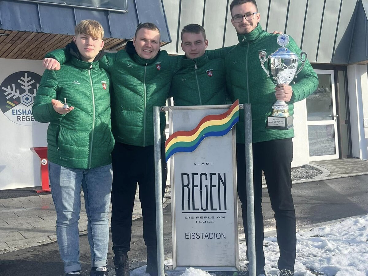 Iš Europos bavariško akmenslydžio taurės turnyro Vokietijoje lazdijiečiai grįžo su trofėjumi
