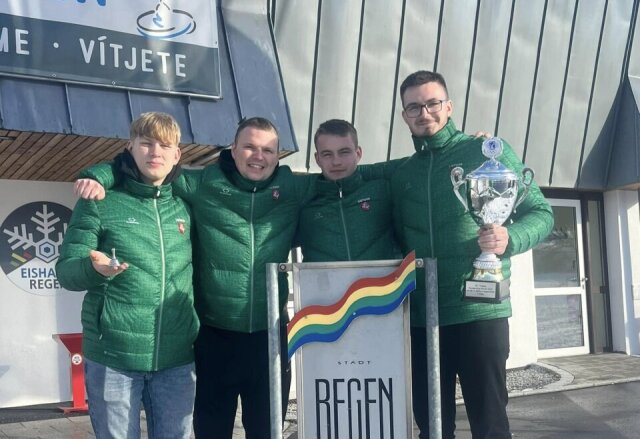 Iš Europos bavariško akmenslydžio taurės turnyro Vokietijoje lazdijiečiai grįžo su trofėjumi
