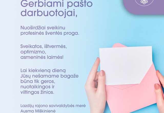 Sveikinimas pašto darbuotojams 