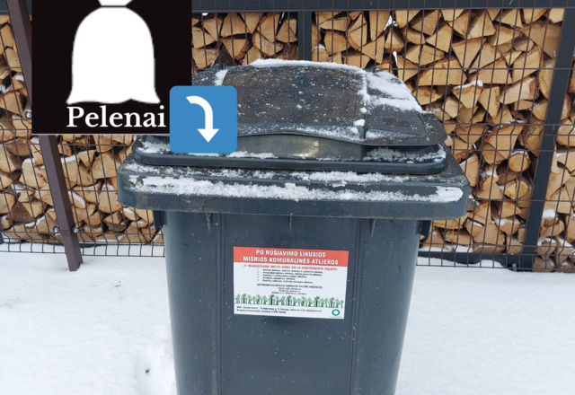 Jei pelenai keliauja į konteinerį - meskite tik atvėsintus ir supiltus į maišelius