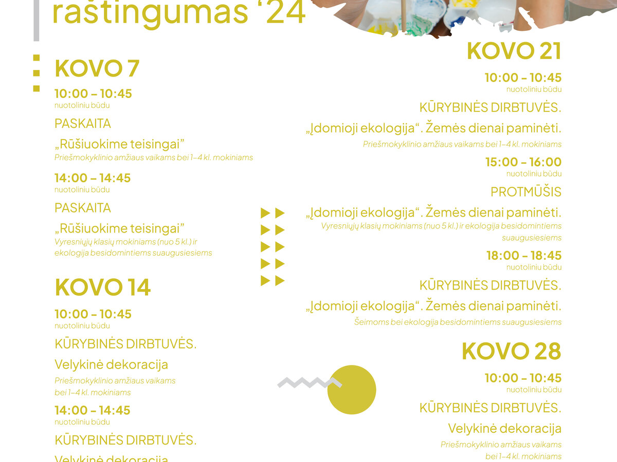 „Žaliasis taškas“ kviečia prisijungti prie nemokamų nuotolinių edukacijų ciklo „Žaliasis...