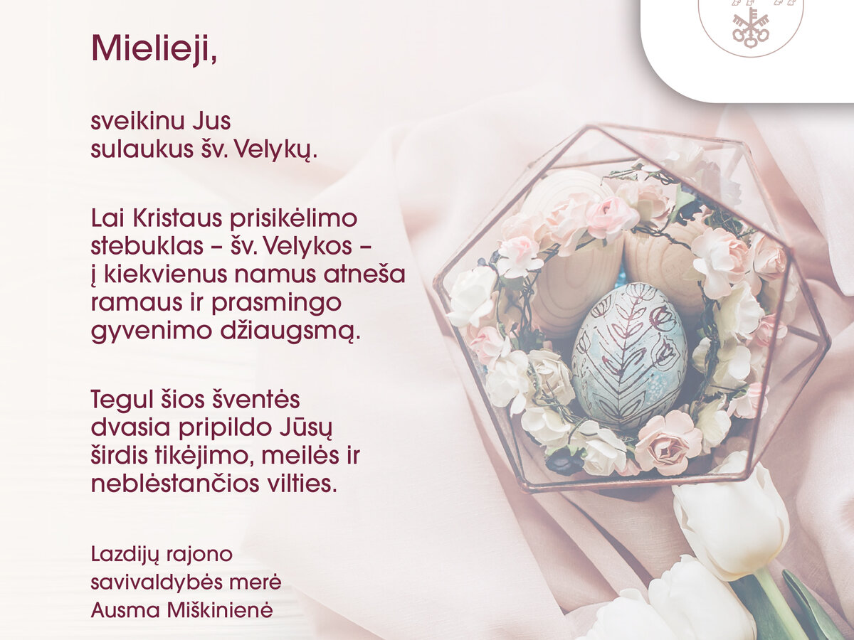 Sveikinimas šv. Velykų proga