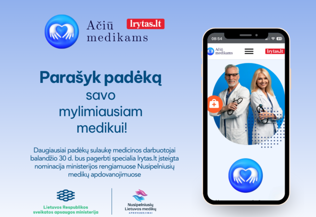 Naujienų portalas lrytas.lt kviečia atidėkoti medicinos darbuotojams ir tarti „Ačiū medikams"!
