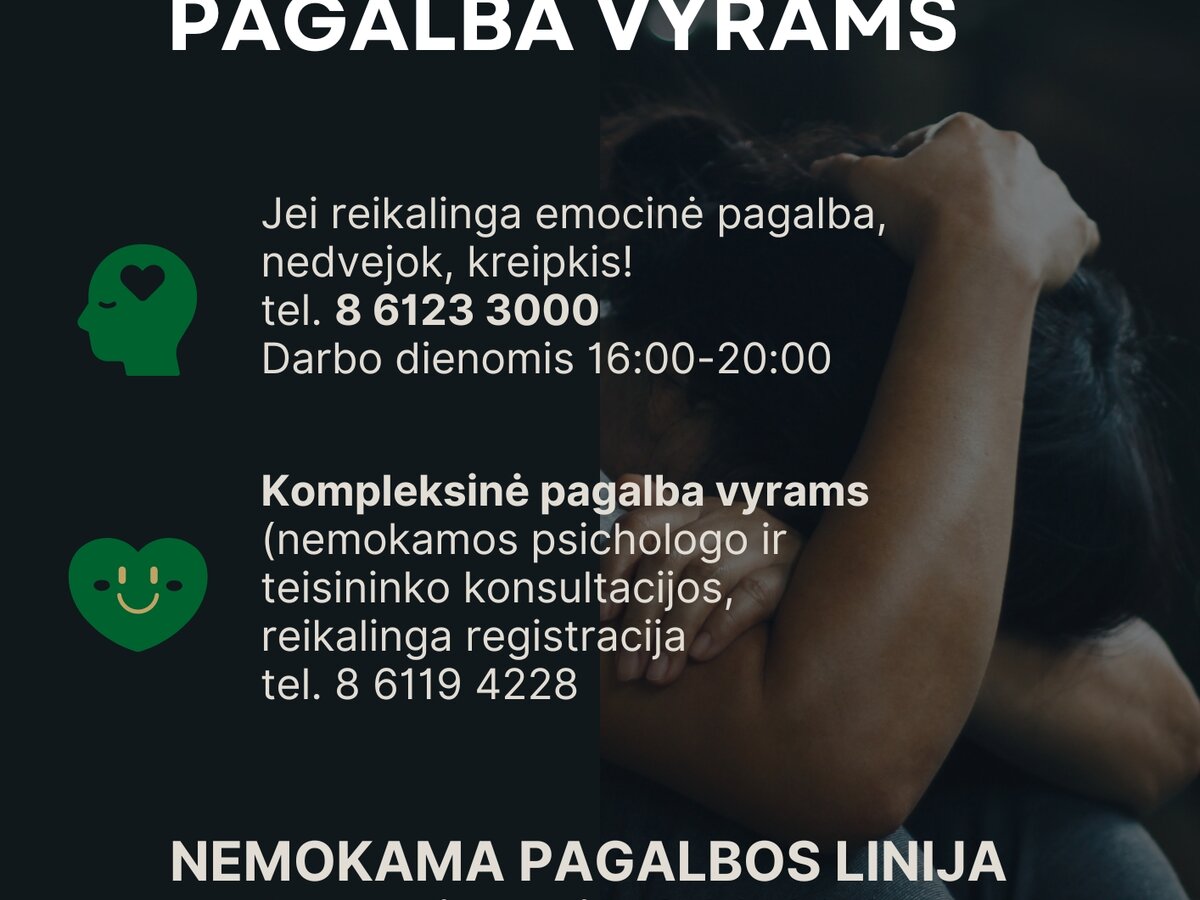 Startavo dar viena nemokama emocinės pagalbos vyrams linija