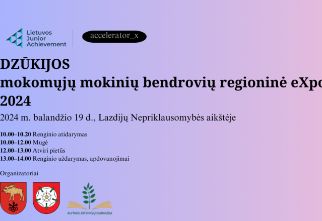 Jau balandžio 19 d., Lazdijų Nepriklausomybės aikštėje šurmuliuos mokomųjų mokinių bendrovių...