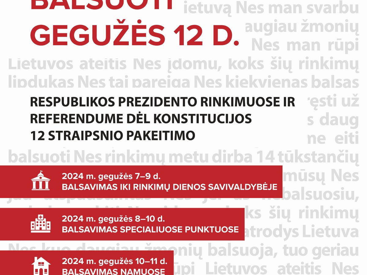 Prasideda balsavimas iš anksto Prezidento rinkimuose ir referendume