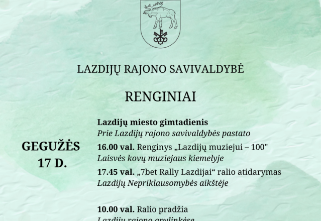 Savaitgalio renginiai: nuo Lazdijų miesto gimtadienio iki „Veisiejų pavasaris 2024“