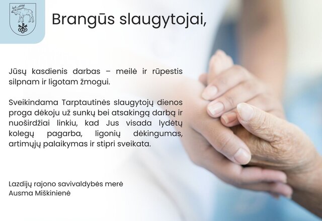 Sveikinimas Tarptautinės slaugytojų dienos proga!