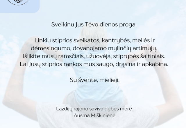 Sveikinimas Tėvo dienos proga