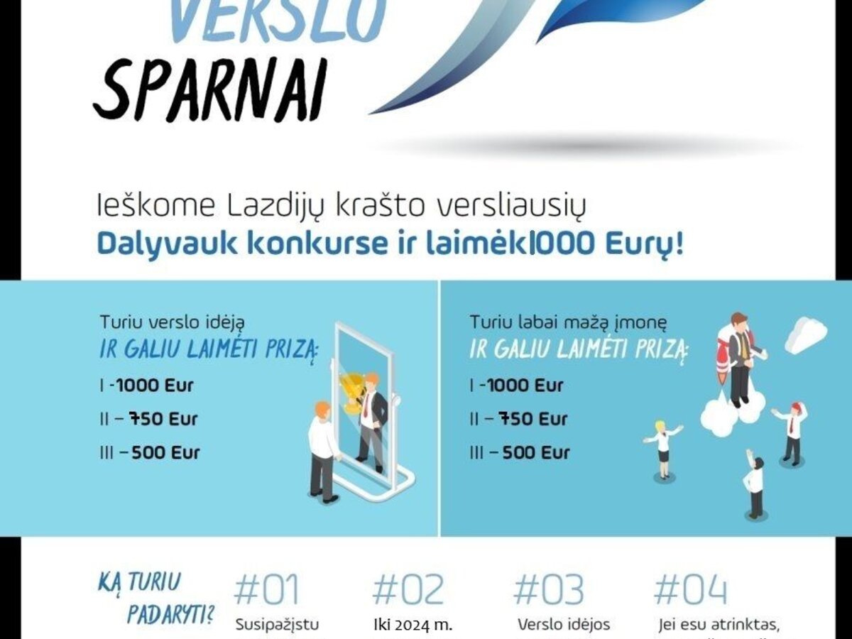 Jaunų žmonių verslumo skatinimo iniciatyvų konkursas  „Jaunieji verslo sparnai" tęsiasi