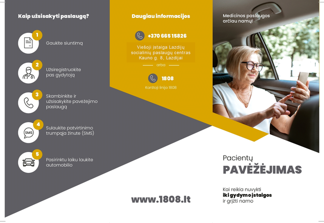Lietuvoje nuo liepos 1 d. pradėta teikti pacientų pavėžėjimo paslauga