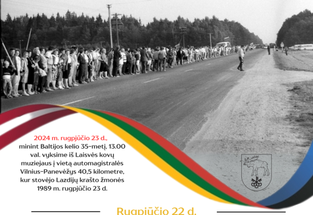 Rugpjūčio 22-23 dienomis minėsime Baltijos kelio 35-metį