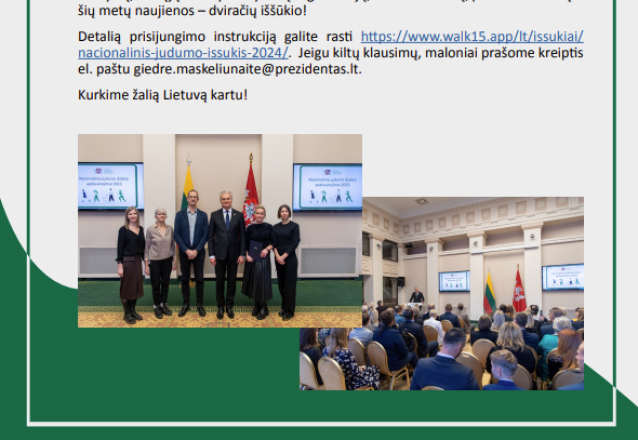 Kviečiame rugsėjo 16 dieną prisijungti prie  Lietuvos Respublikos Prezidento inicijuoto ir...