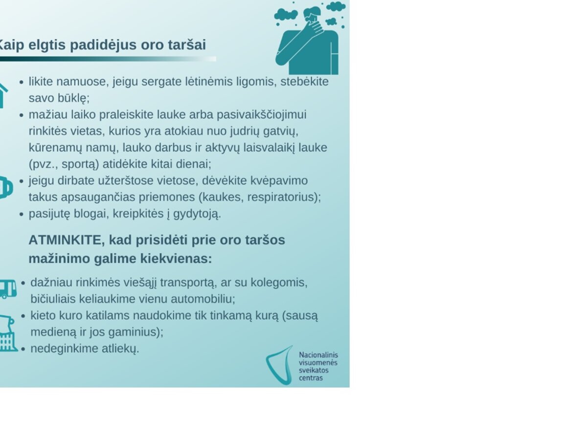 Stebimas itin didelis oro užterštumas: saugokime savo sveikatą ir elkimės atsakingai