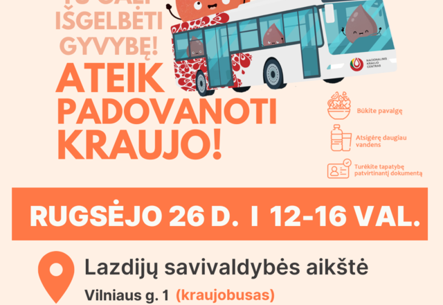 Kviečiame padovanoti kraujo!