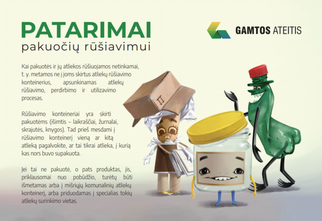 PATARIMAI pakuočių rūšiavimui