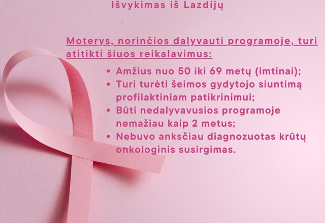 Svarbu moterims: nemokama prevencinė krūties vėžio patikra