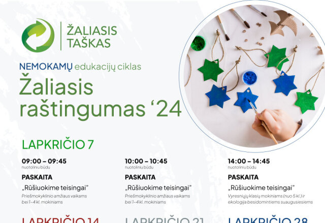 Pakuočių atliekų tvarkymo organizacija „Žaliasis taškas“ kviečia prisijungti prie NEMOKAMŲ...