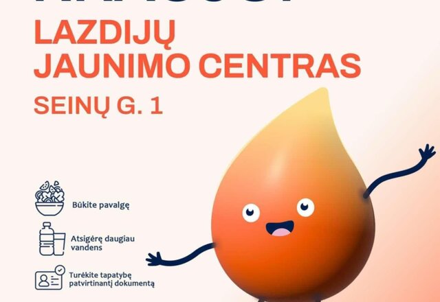 Jau rytoj: kviečiame atvykti ir padovanoti kraujo