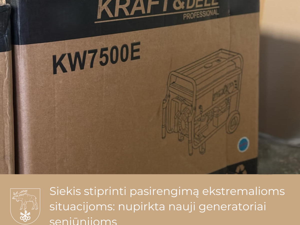 Siekis stiprinti pasirengimą ekstremalioms situacijoms: nupirkta nauji generatoriai seniūnijoms