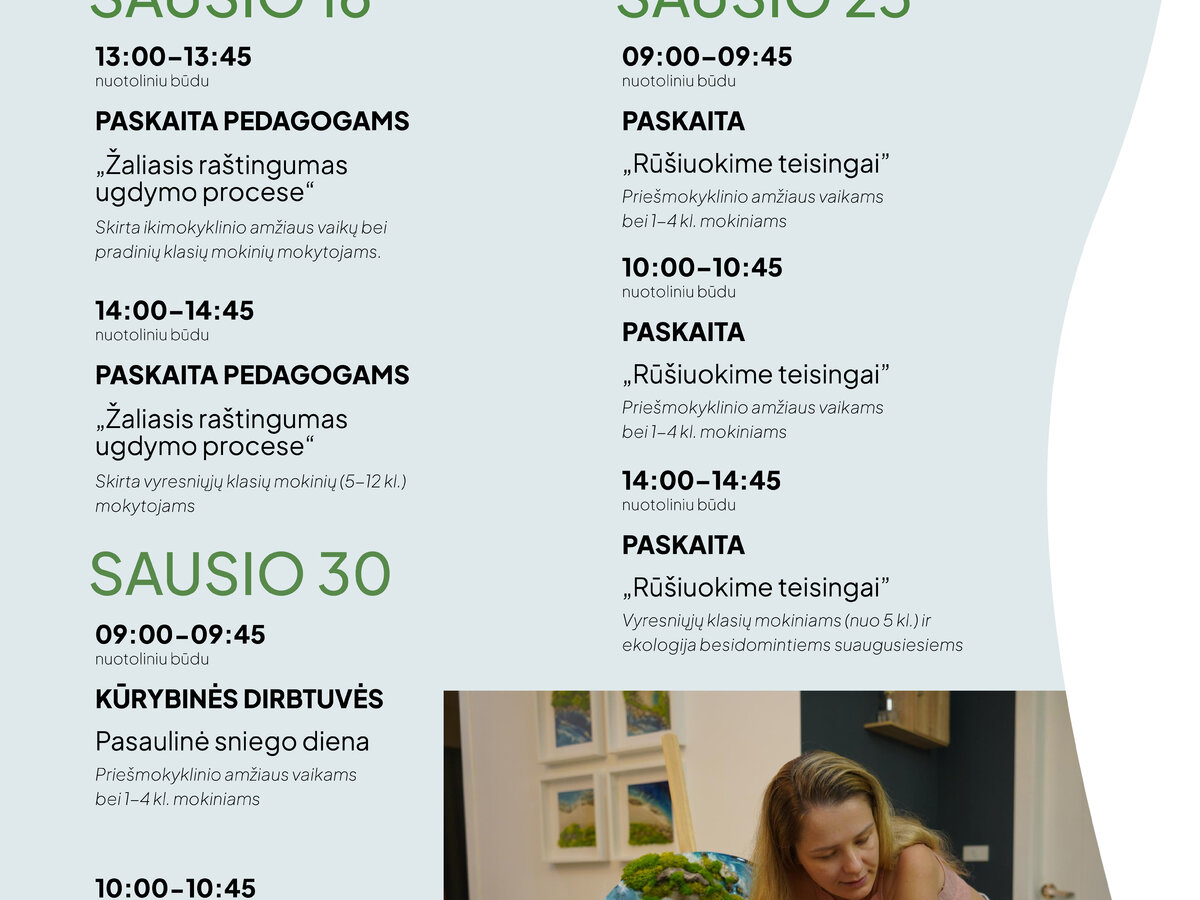 „Žaliasis taškas“ kviečia prisijungti prie NEMOKAMŲ nuotolinių edukacijų ciklo „Žaliasis...