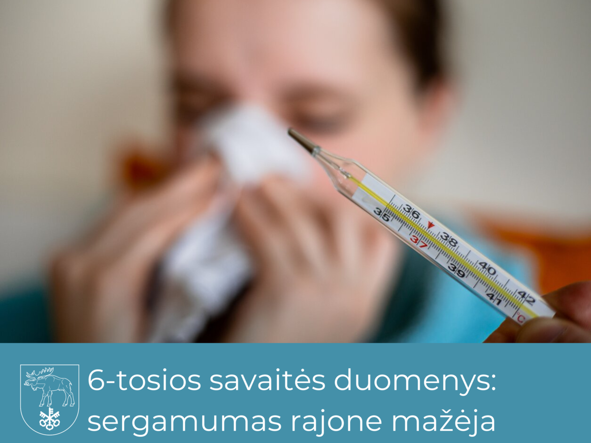 6-tosios savaitės duomenys: sergamumas rajone mažėja