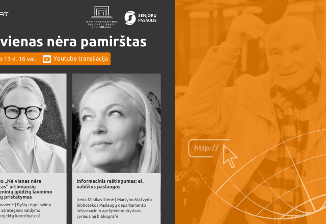 Nė vienas nėra pamirštas kviečia Jus į nuotolinę paskaitą