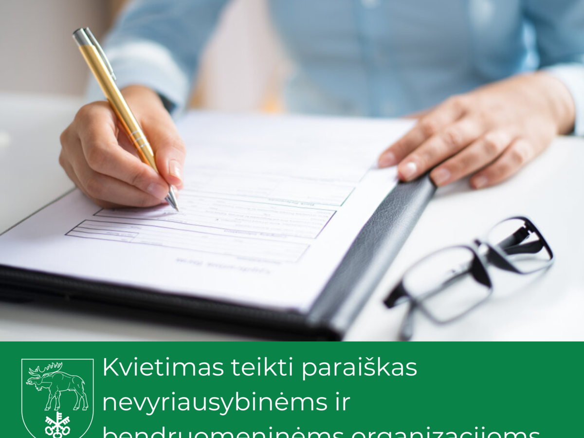 Kvietimas teikti paraiškas nevyriausybinėms ir bendruomeninėms organizacijoms