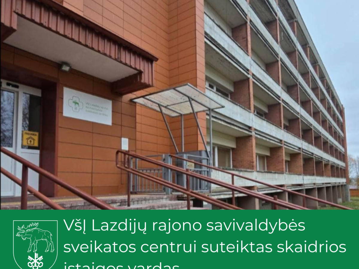 VšĮ Lazdijų rajono savivaldybės sveikatos centrui suteiktas skaidrios įstaigos vardas