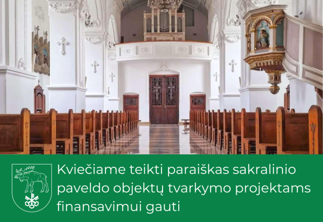Kviečiame teikti paraiškas finansavimui Lazdijų rajono savivaldybės sakralinio paveldo objektų...