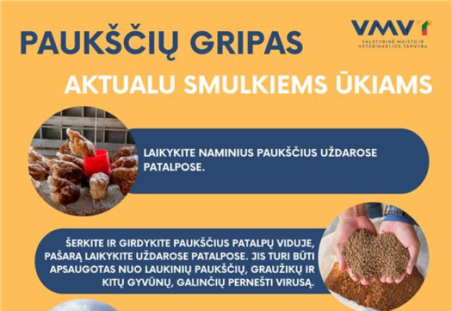 Dėl paukščių gripo rizikos – svarbi informacija augintojams ir „Pasienio fiestos“ lankytojams