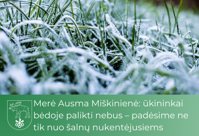 Merė Ausma Miškinienė: ūkininkai bėdoje palikti nebus – padėsime ne tik nuo šalnų nukentėjusiems