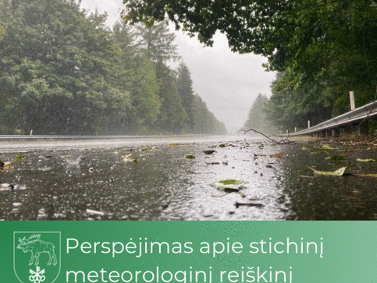 Perspėjimas apie stichinį meteorologinį reiškinį – labai smarkią audrą