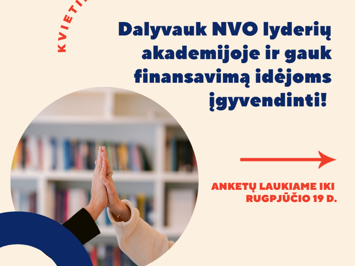 Ieškote finansavimo savo NVO? Kviečiame dalyvauti mokymuose