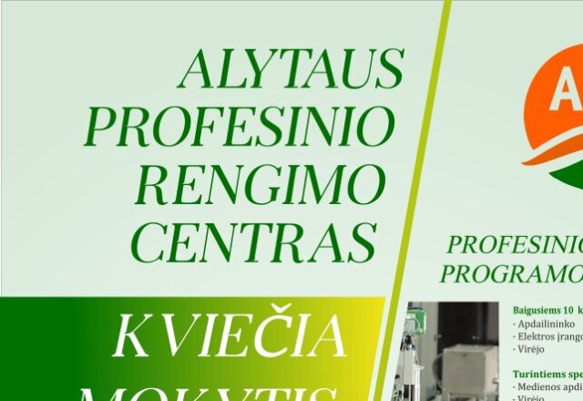 Alytaus profesinio rengimo centras kviečia mokytis!