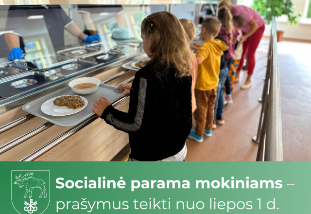 Socialinė parama mokiniams – prašymus teikti nuo liepos 1 d.