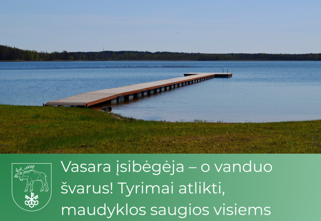 Vasara įsibėgėja – o vanduo švarus! Tyrimai atlikti, maudyklos saugios visiems
