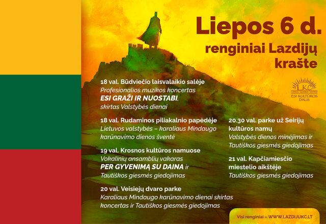 Liepos 6-ąją švęskime drauge: giedokime Tautišką giesmę vieningai