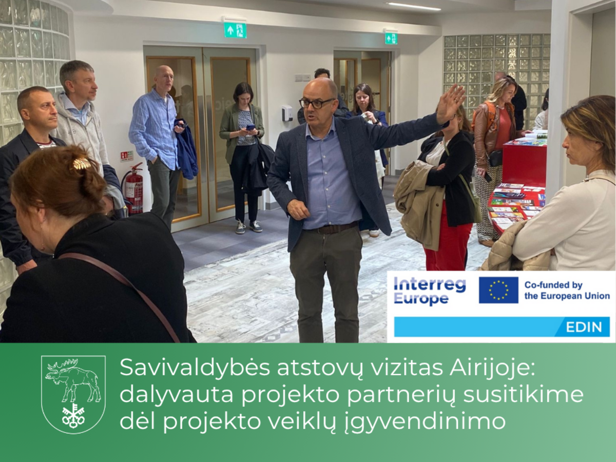 Savivaldybės atstovų vizitas Airijoje: dalyvauta projekto partnerių susitikime dėl projekto...