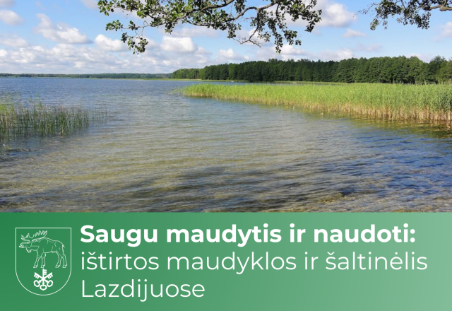 Saugu maudytis ir naudoti: ištirtos maudyklos ir šaltinėlis Lazdijuose