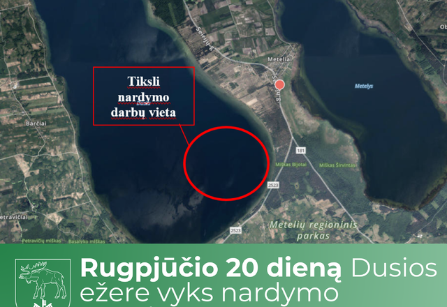 Rugpjūčio 20 dieną Dusios ežere vyks nardymo pratybos