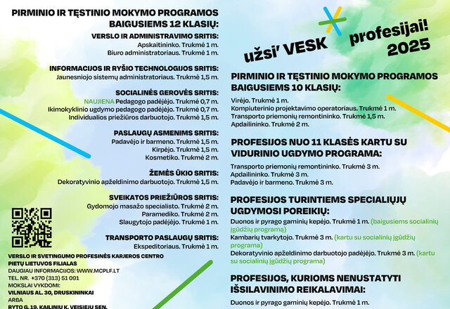 Užsivesk profesijai su VESK!