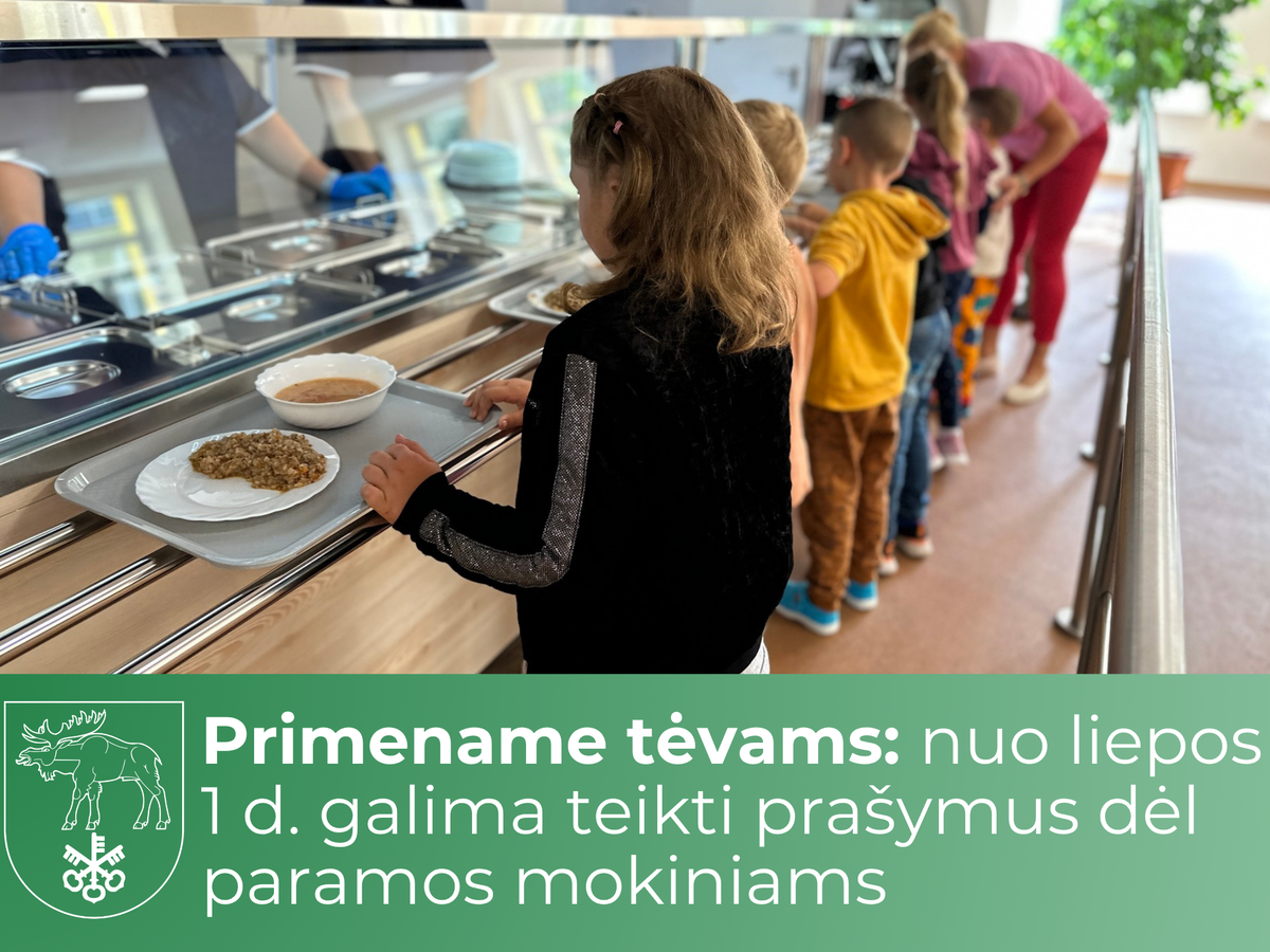 Primename tėvams: nuo liepos 1 d. galima teikti prašymus dėl paramos mokiniams