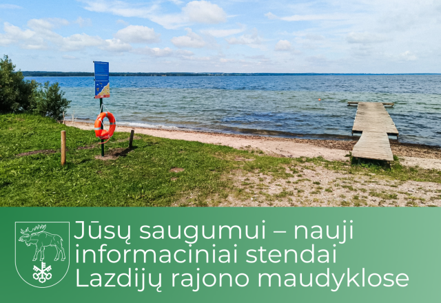 Jūsų saugumui – nauji informaciniai stendai Lazdijų rajono maudyklose 