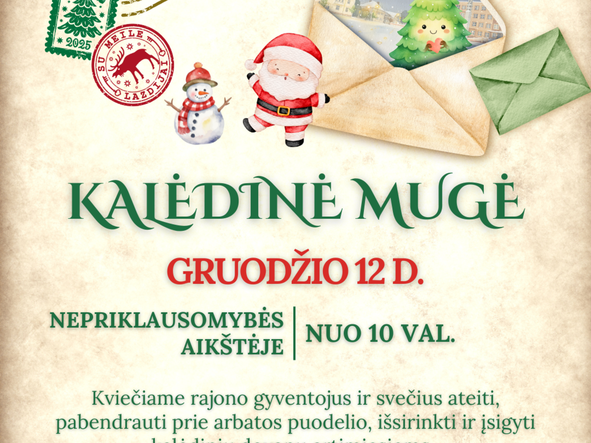 Gruodžio 12 dieną Nepriklausomybės aikštėje šurmuliuos kalėdinė mugė
