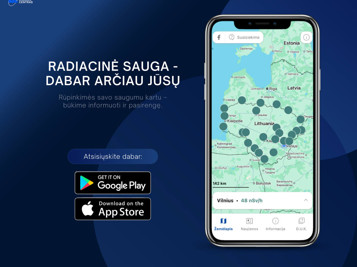 Radiacinės saugos centras pristato mobiliąją programėlę