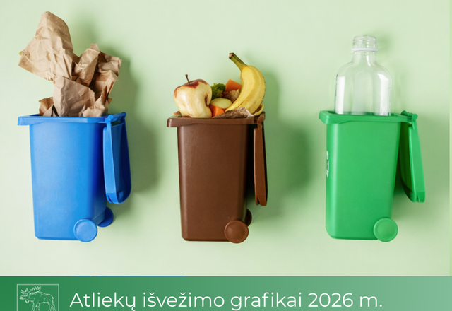 Atliekų išvežimo grafikai 2026 m. kovo mėn. – 2027 m. vasario mėn. laikotarpiui