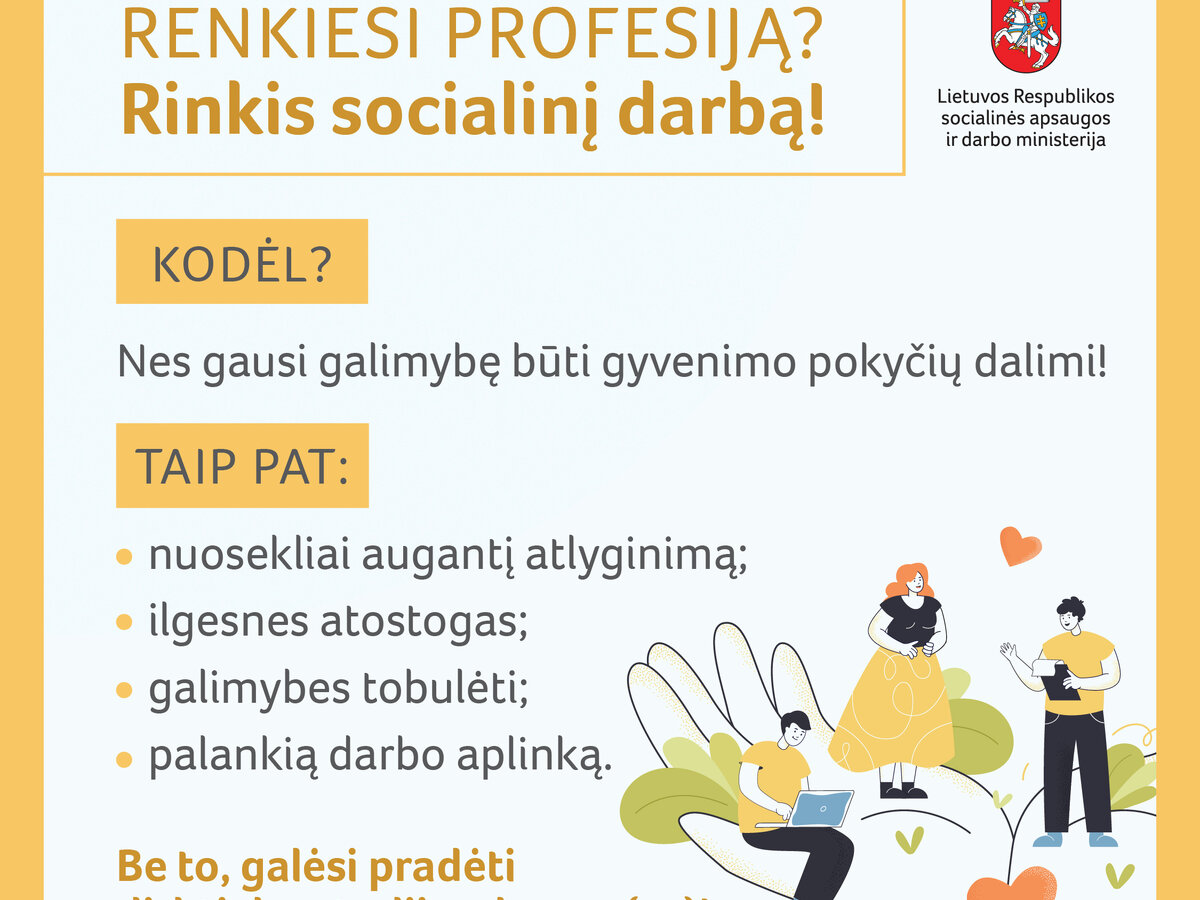 Kviečiame rinktis socialinio darbo studijas