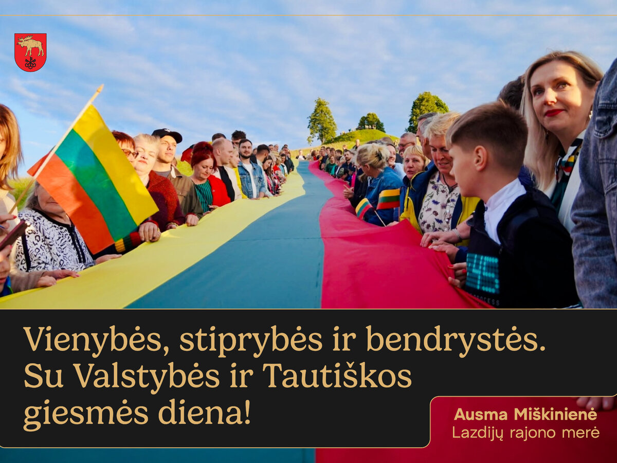 Sveikinimas Valstybės – Lietuvos karaliaus Mindaugo karūnavimo ir Tautiškos giesmės – dienos proga